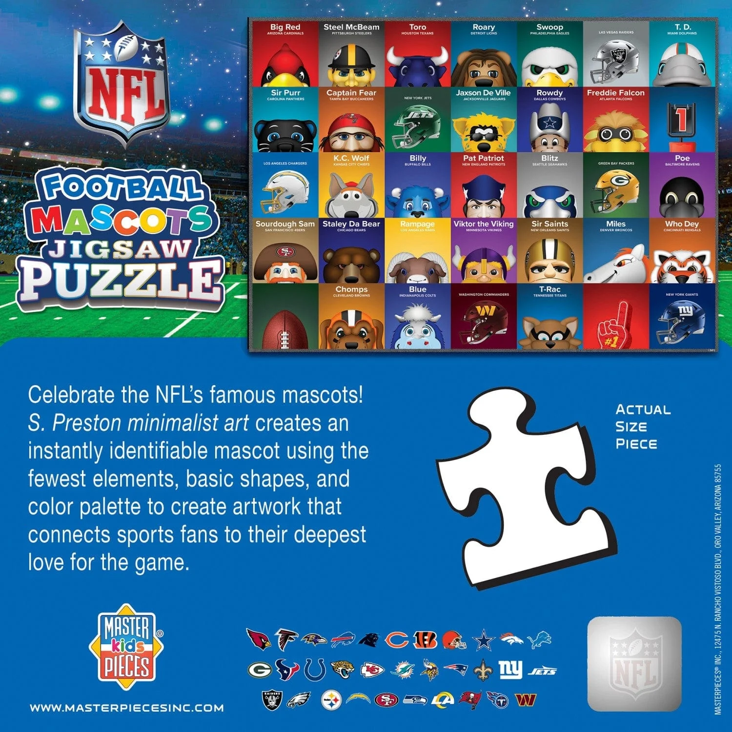 NFL Mascots 100 Piece Jigsaw Puzzle - Image 3