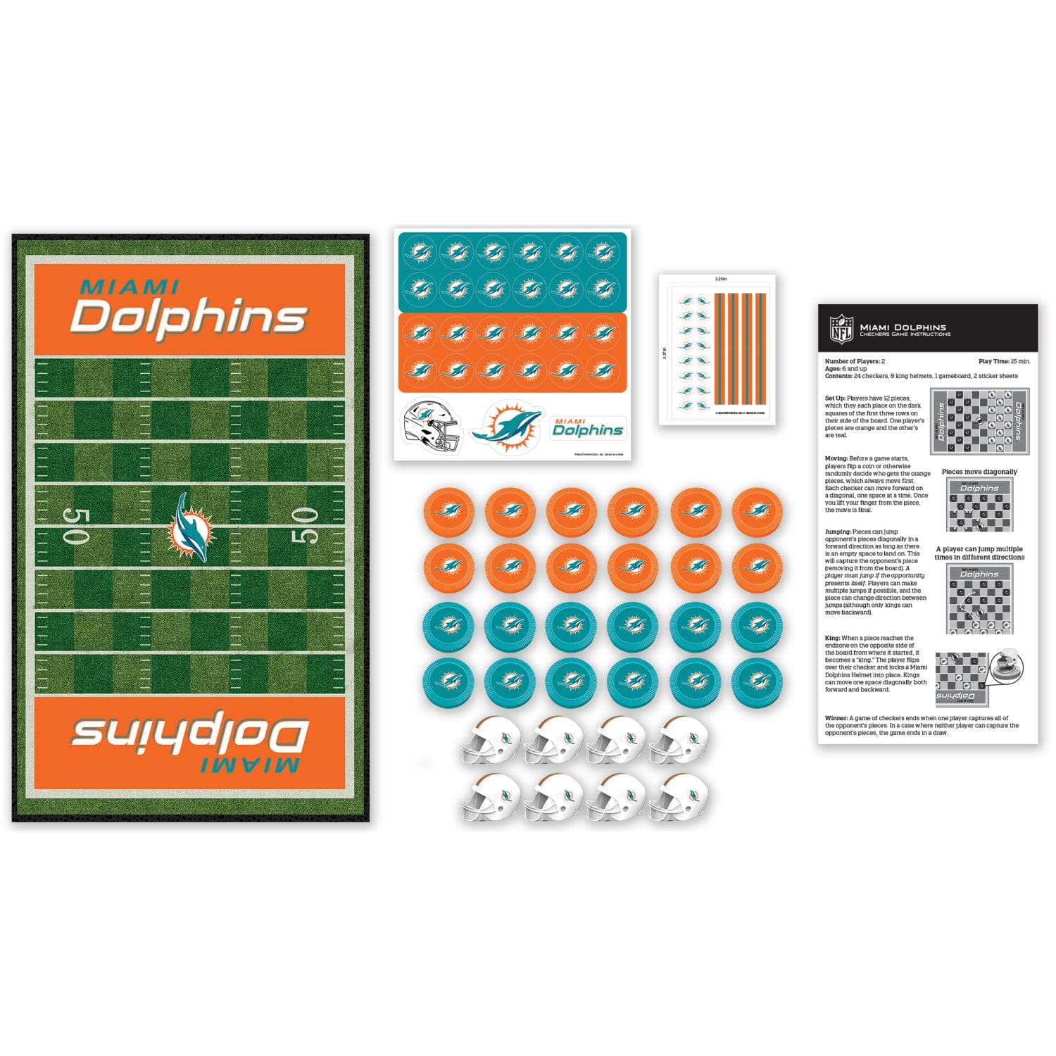 Miami Dolphins Checkers Board Game - Image 2
