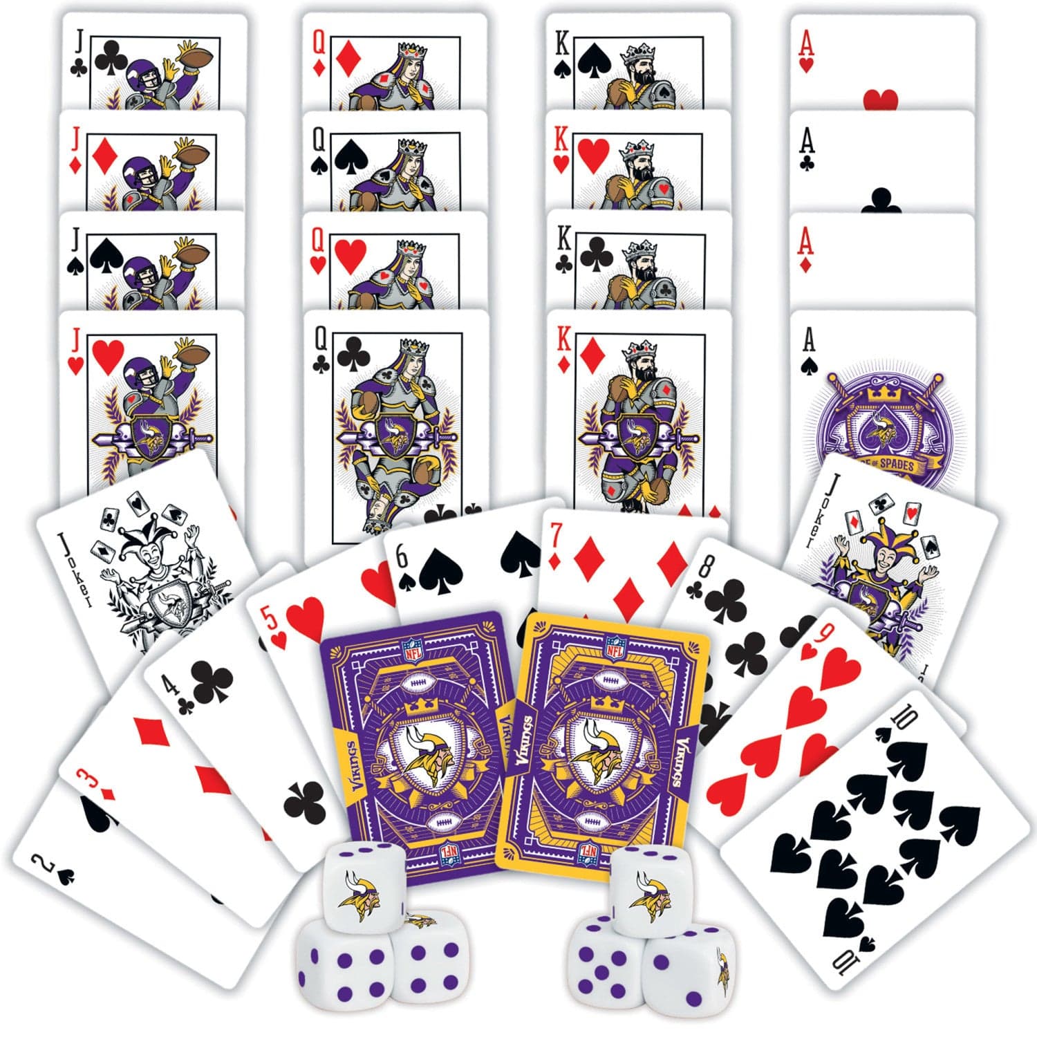 Minnesota Vikings - 2-Pack Playing Cards & Dice Set - Image 2