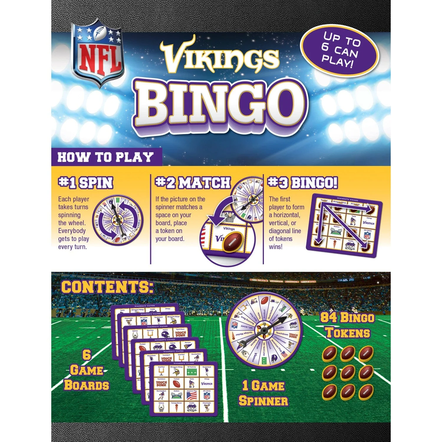Minnesota Vikings NFL Bingo Game - Image 3