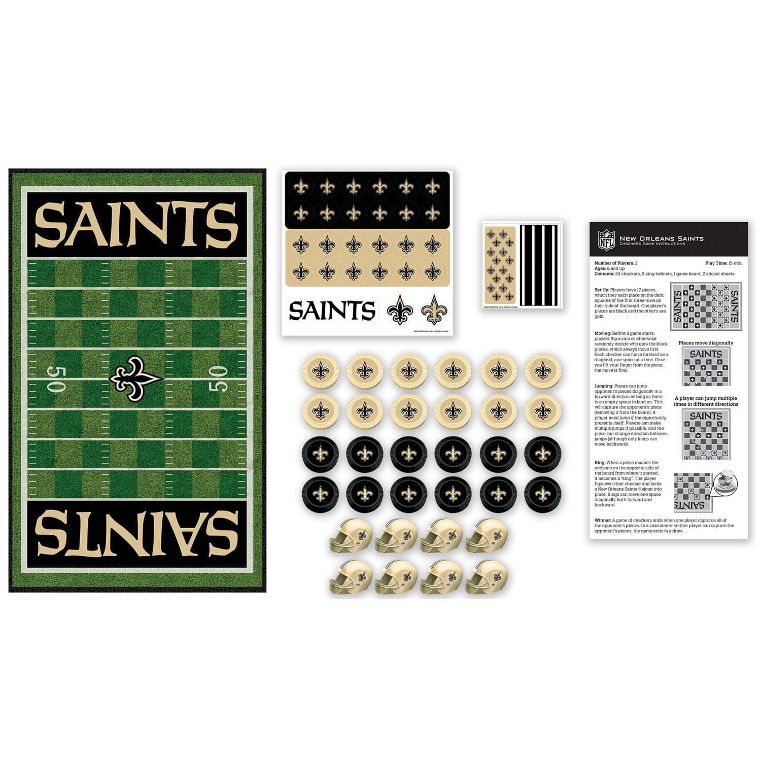 New Orleans Saints Checkers Board Game - Image 2