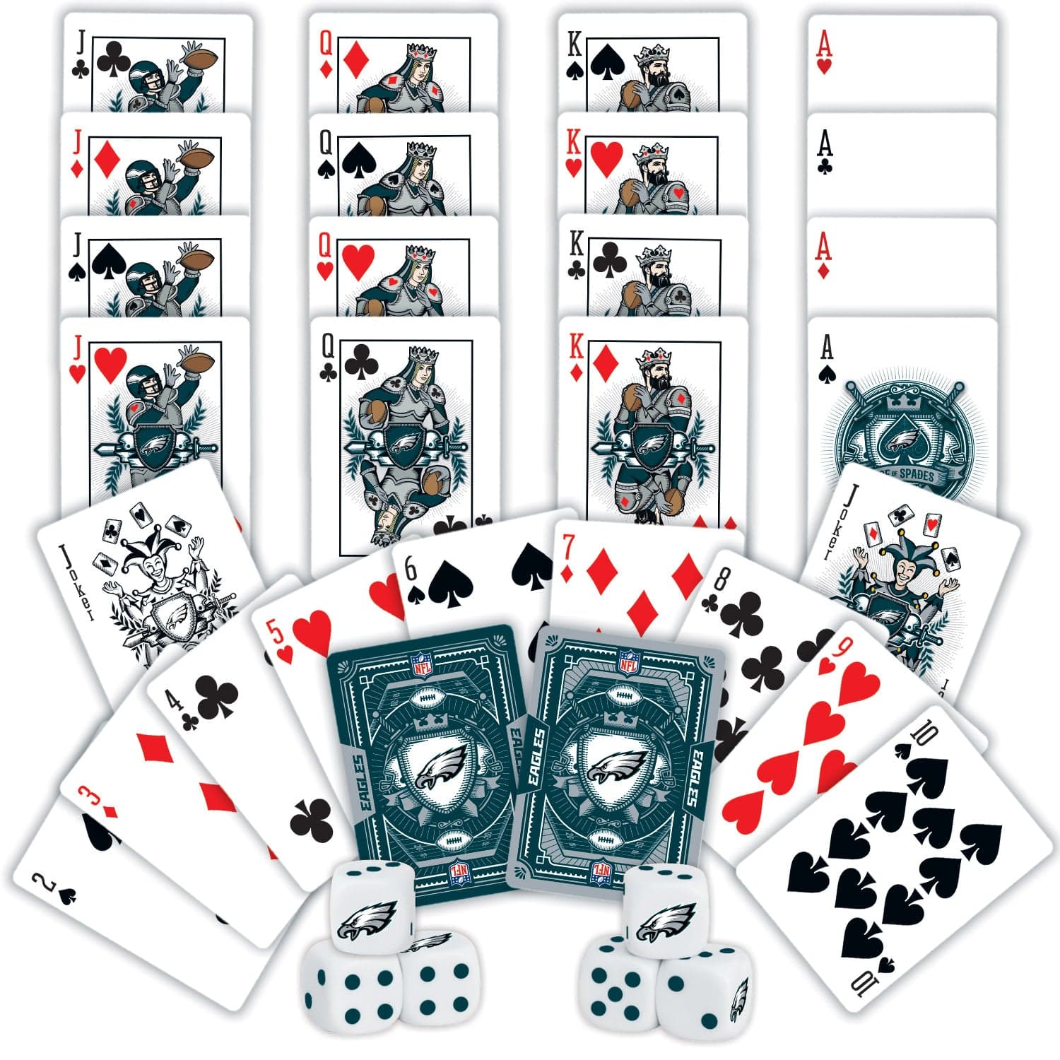 Philadelphia Eagles - 2-Pack Playing Cards & Dice Set - Image 2