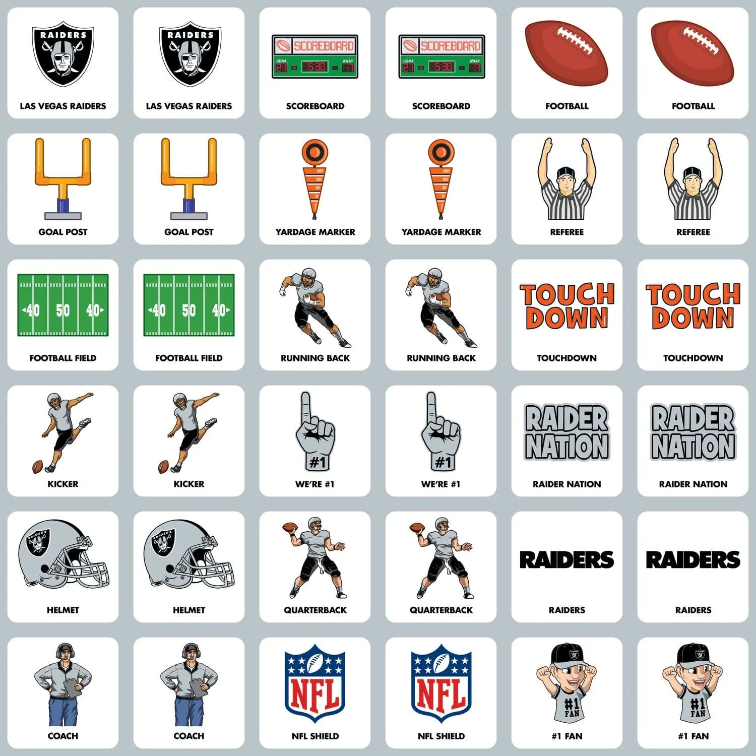 Las Vegas Raiders Matching Game - Image 2