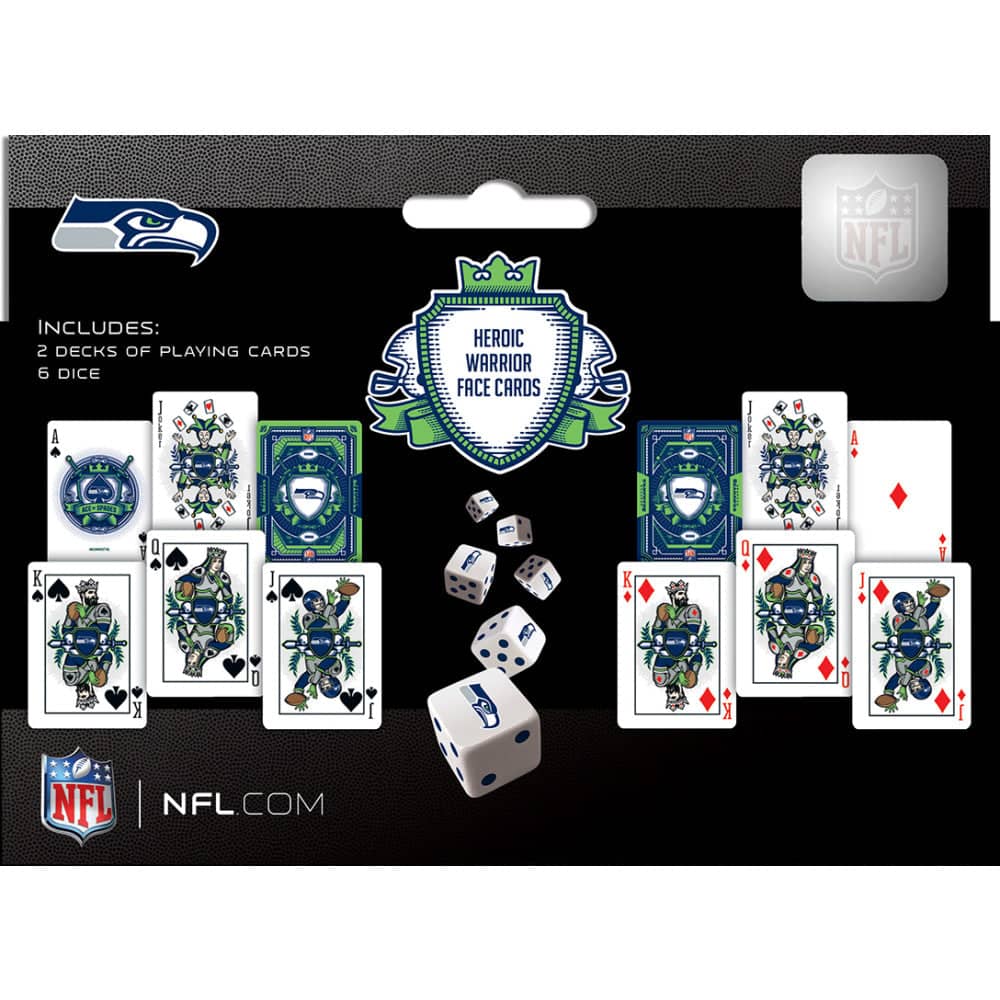 Seattle Seahawks - 2-Pack Playing Cards & Dice Set - Image 3