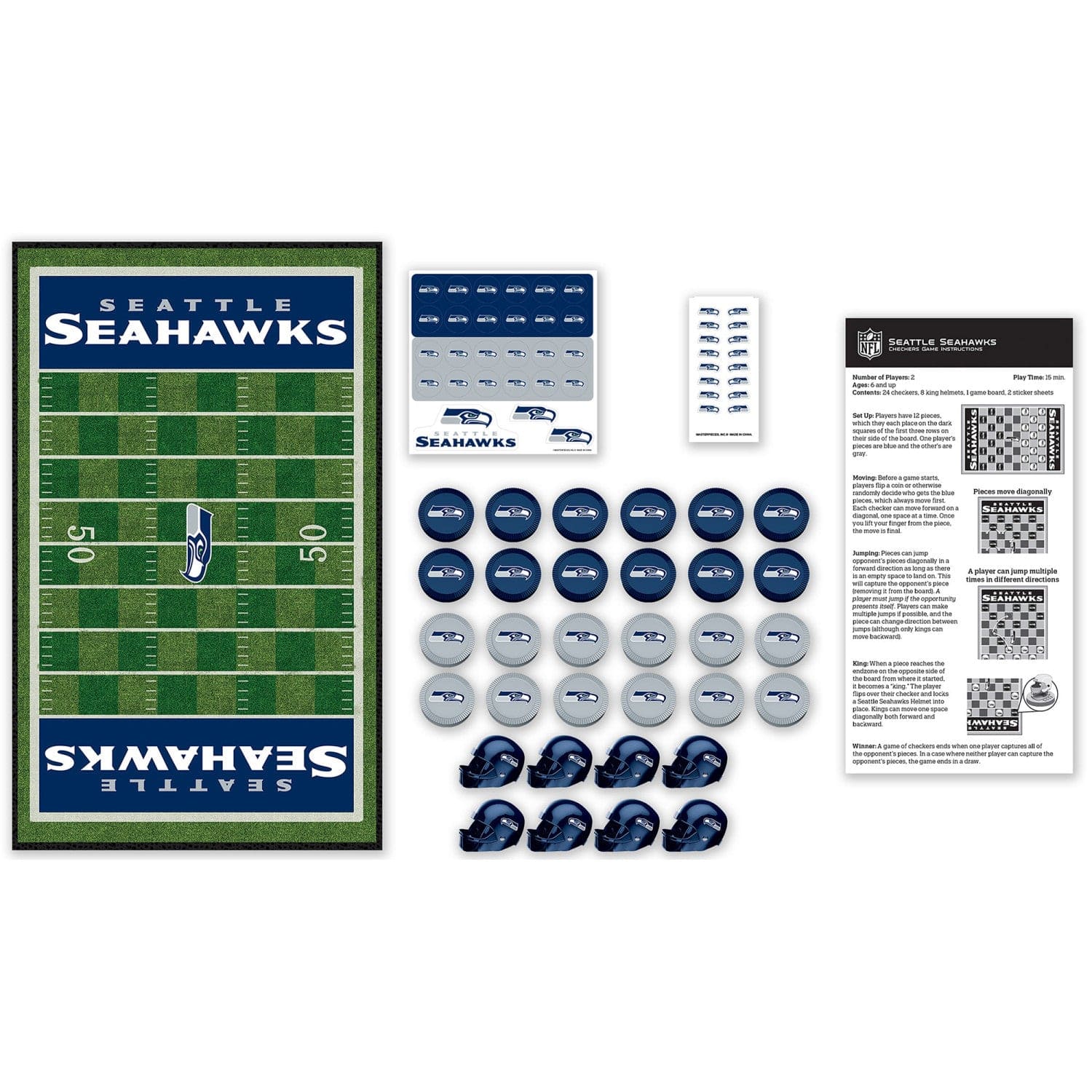 Seattle Seahawks Checkers Board Game - Image 2