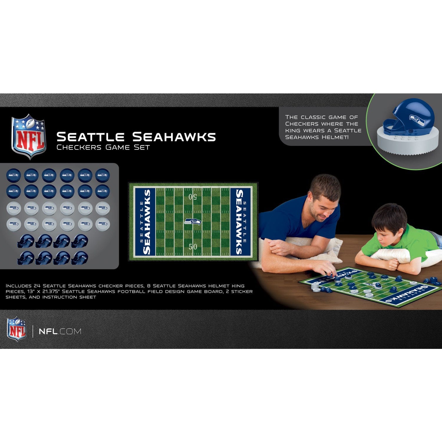 Seattle Seahawks Checkers Board Game - Image 3