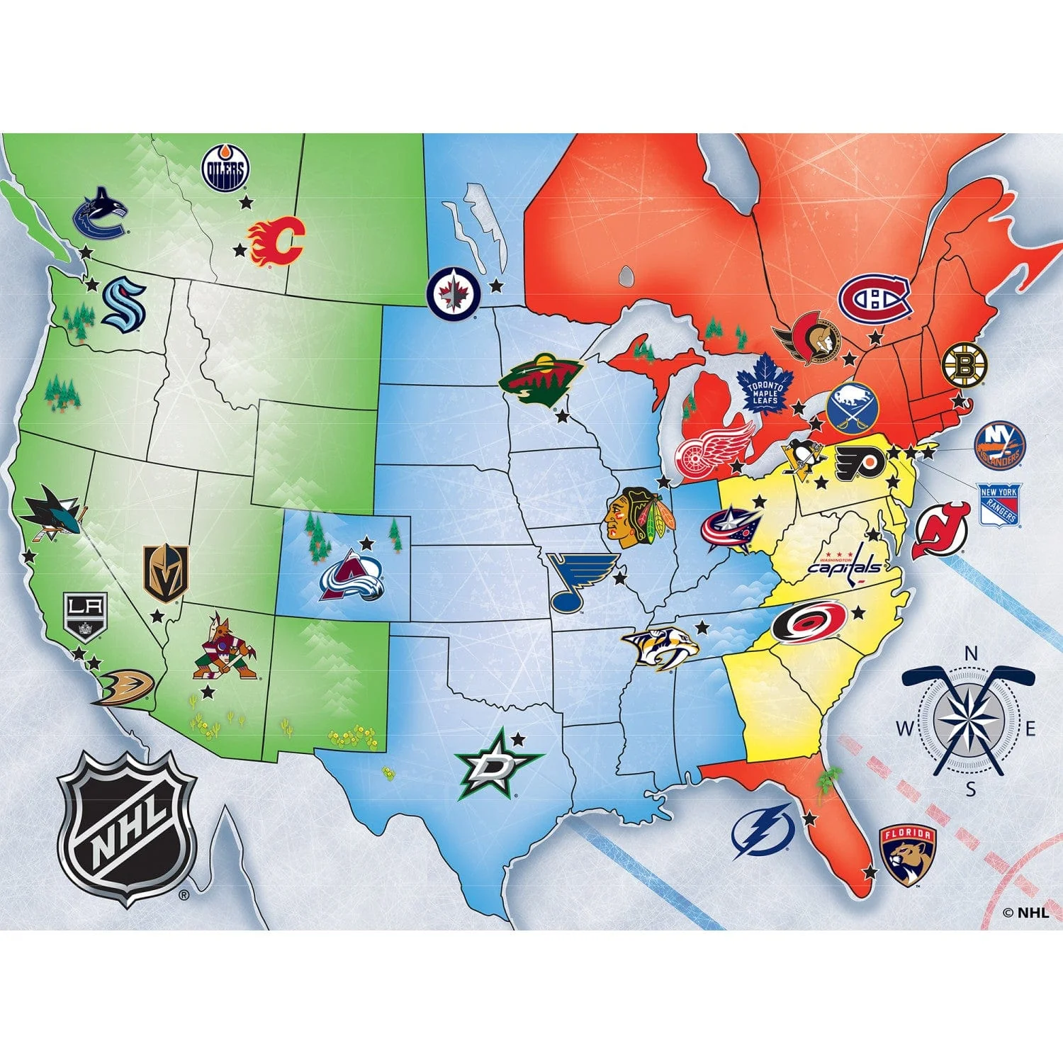 NHL - League Map 500 Piece Jigsaw Puzzle - Image 2