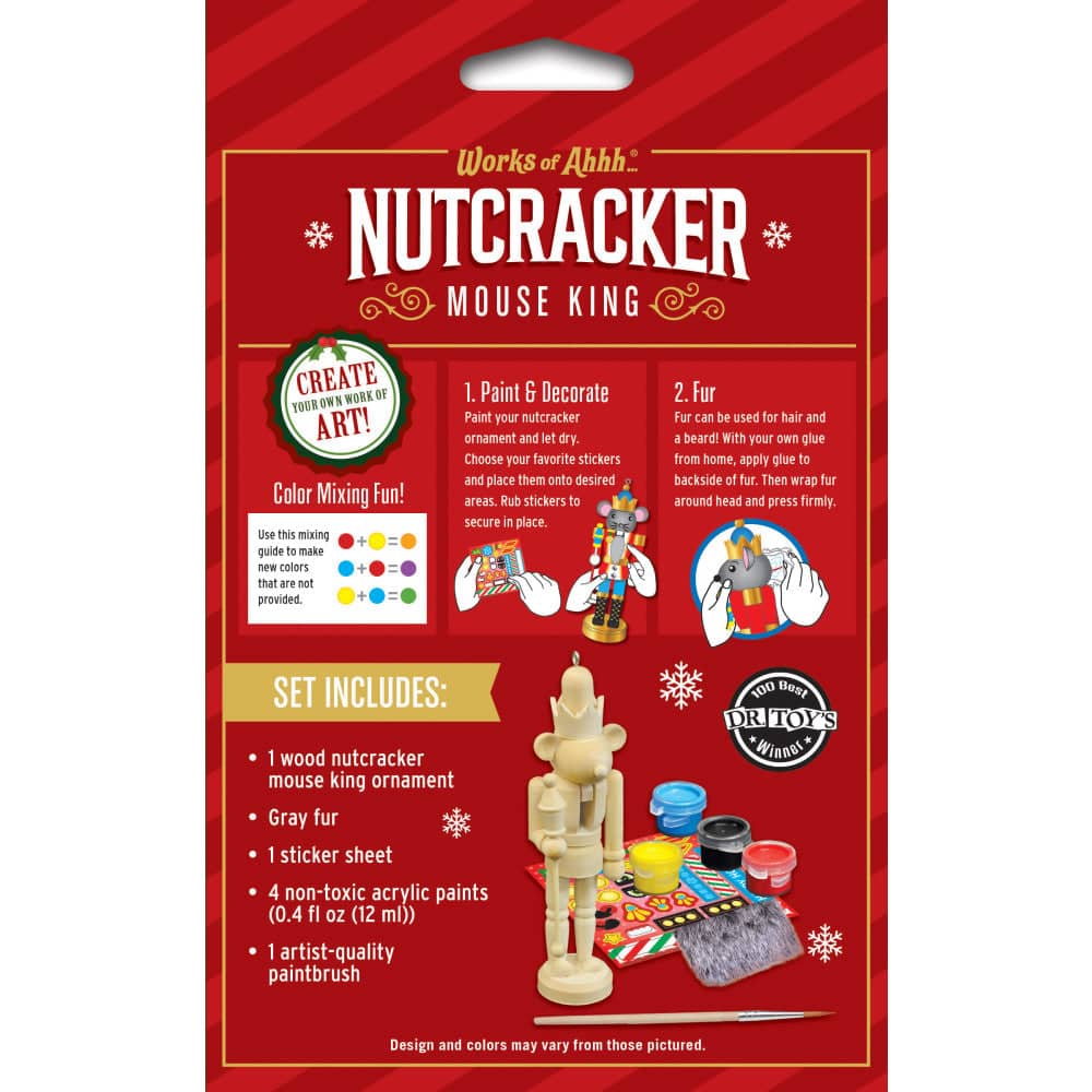 Nutcracker Mouse King Ornament Wood Paint Kit - Image 3