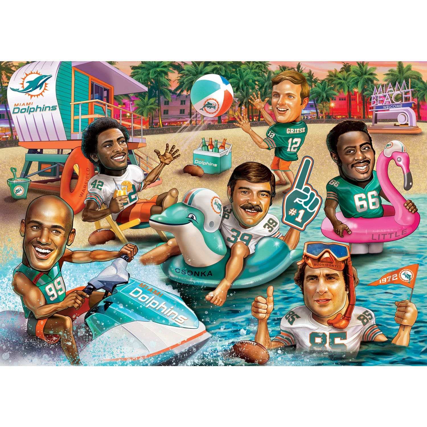 Miami Dolphins - All Time Greats 500 Piece Jigsaw Puzzle - Image 2