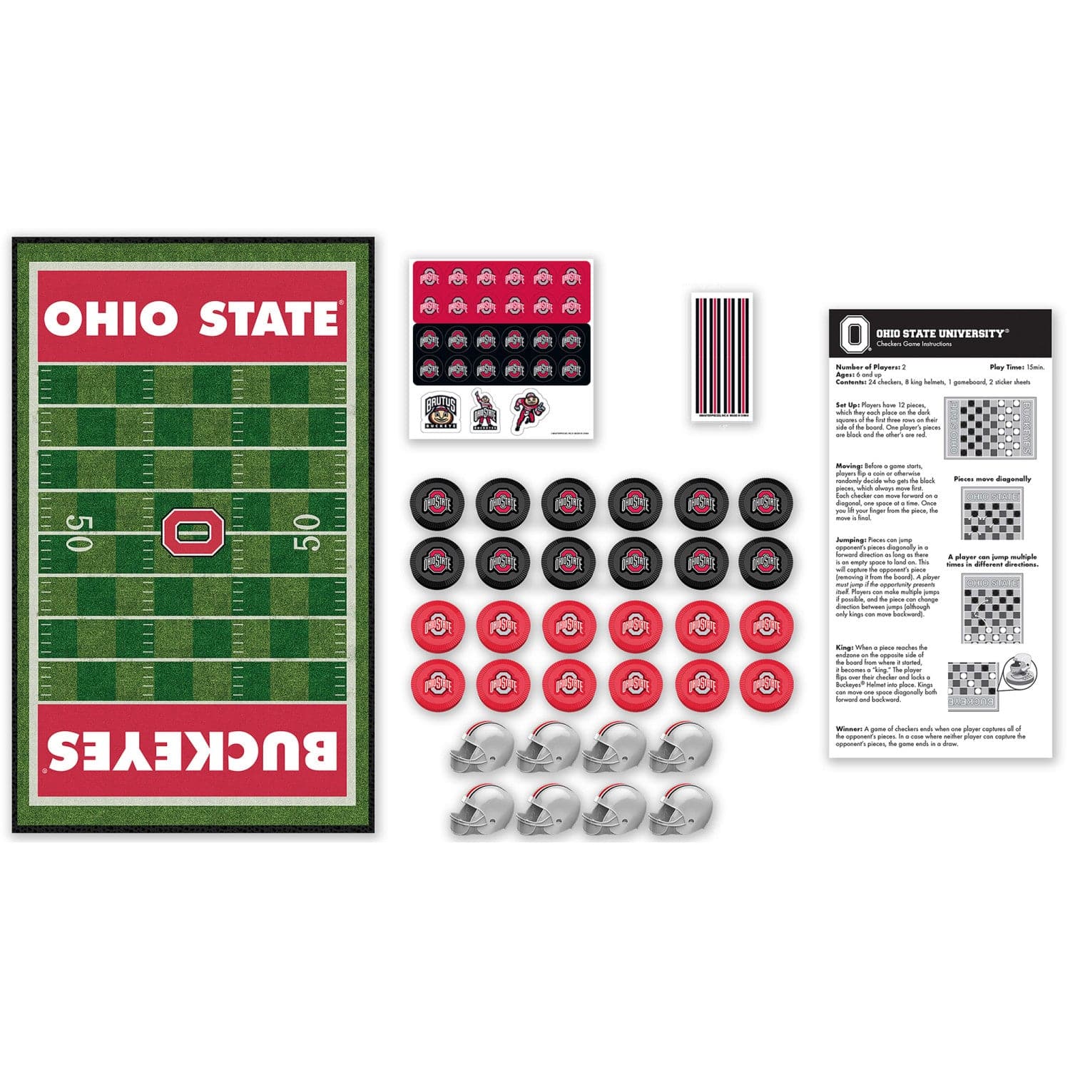 Ohio State Buckeyes Checkers Board Game - Image 2