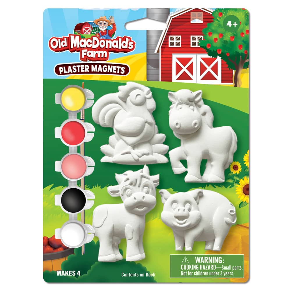 Old MacDonald's Farm - 6-Pack Plaster Magnets Paint Kit