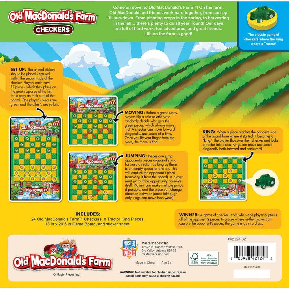 Old MacDonald's Farm Checkers Board Game - Image 3