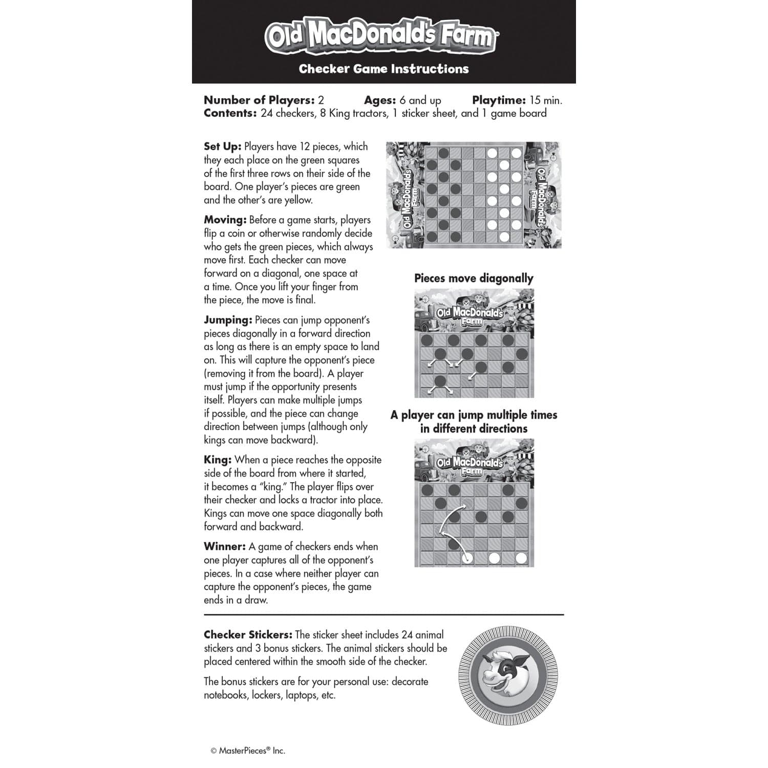 Old MacDonald's Farm Checkers Board Game - Image 4