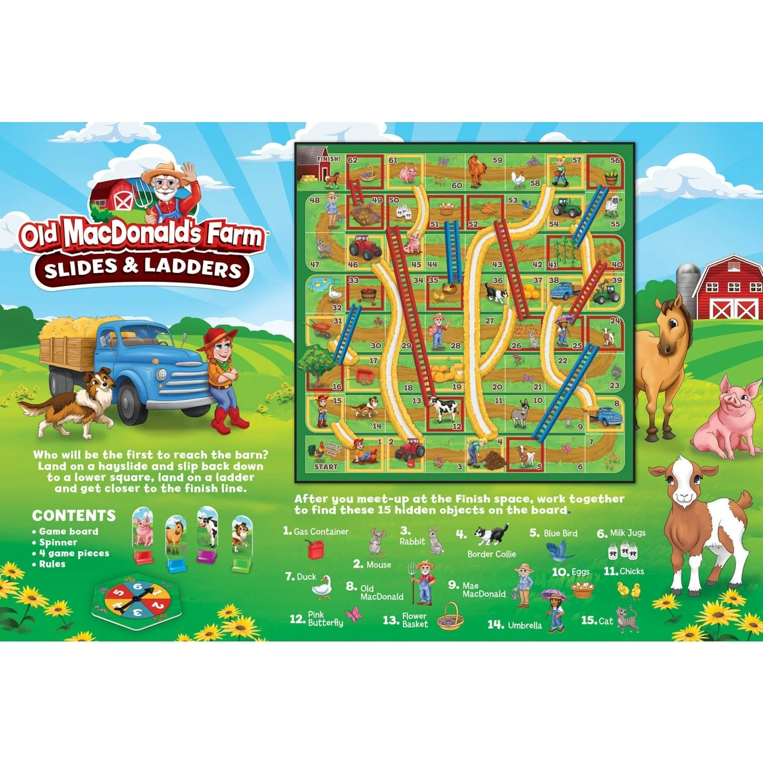 Old MacDonald's Farm - Slides & Ladders Board Game - Image 3