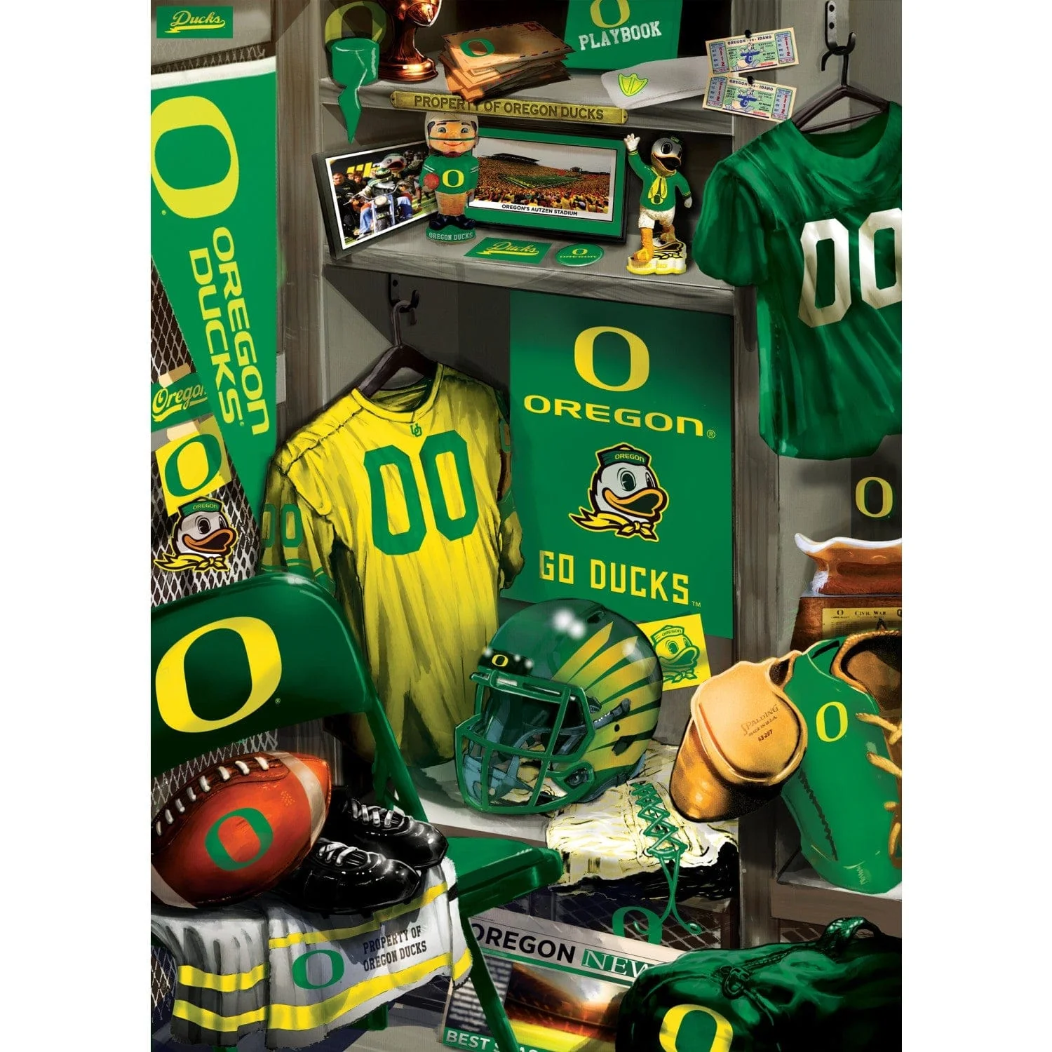 Oregon Ducks - Locker Room 500 Piece Jigsaw Puzzle - Image 2