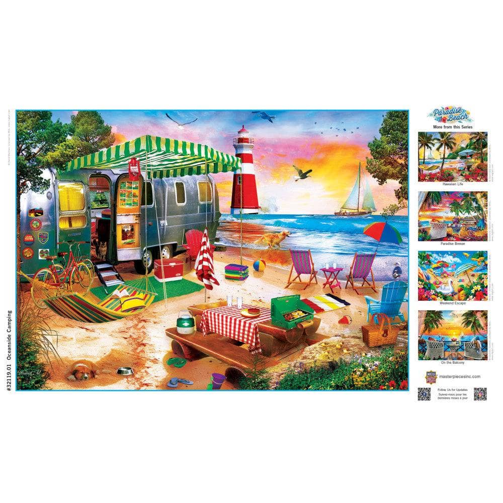 Paradise Beach - Oceanside Camping 500 Piece Jigsaw Puzzle - Image 4