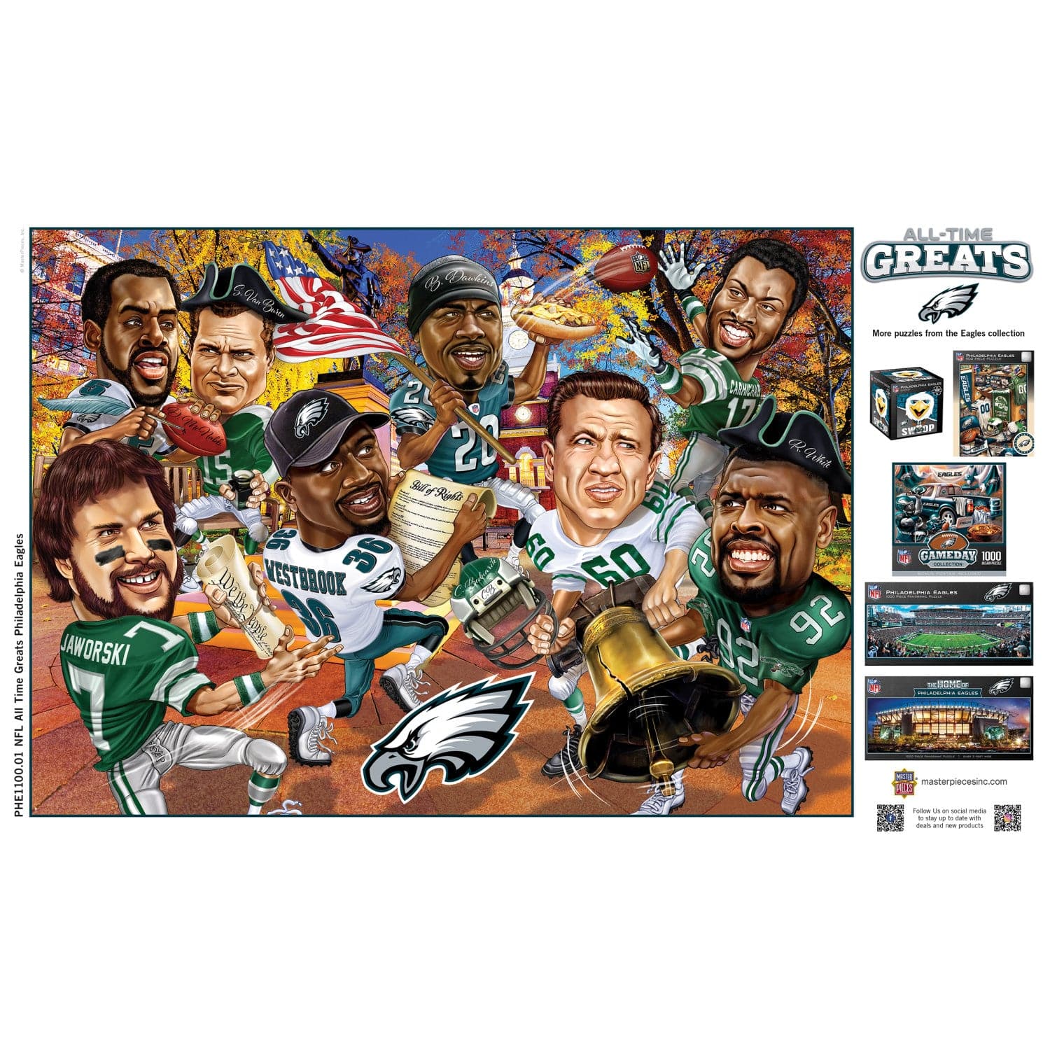 Philadelphia Eagles - All Time Greats 500 Piece Jigsaw Puzzle - Image 4