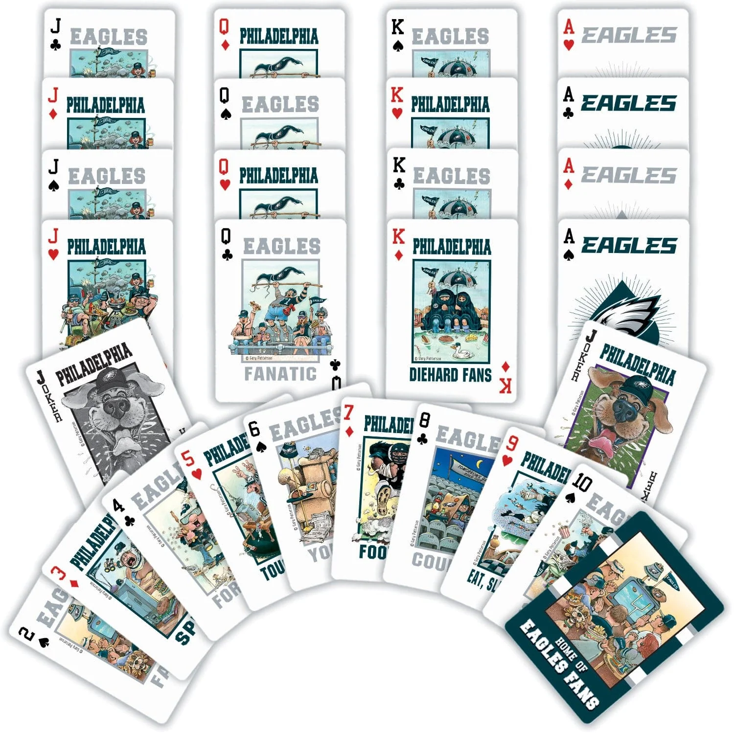 Philadelphia Eagles Fan Deck Playing Cards - 54 Card Deck - Image 2