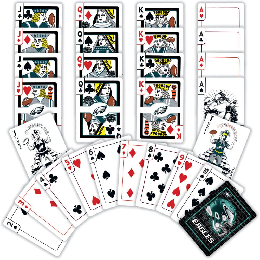Philadelphia Eagles Neon-Styled Playing Cards - 54 Card Deck - Image 2
