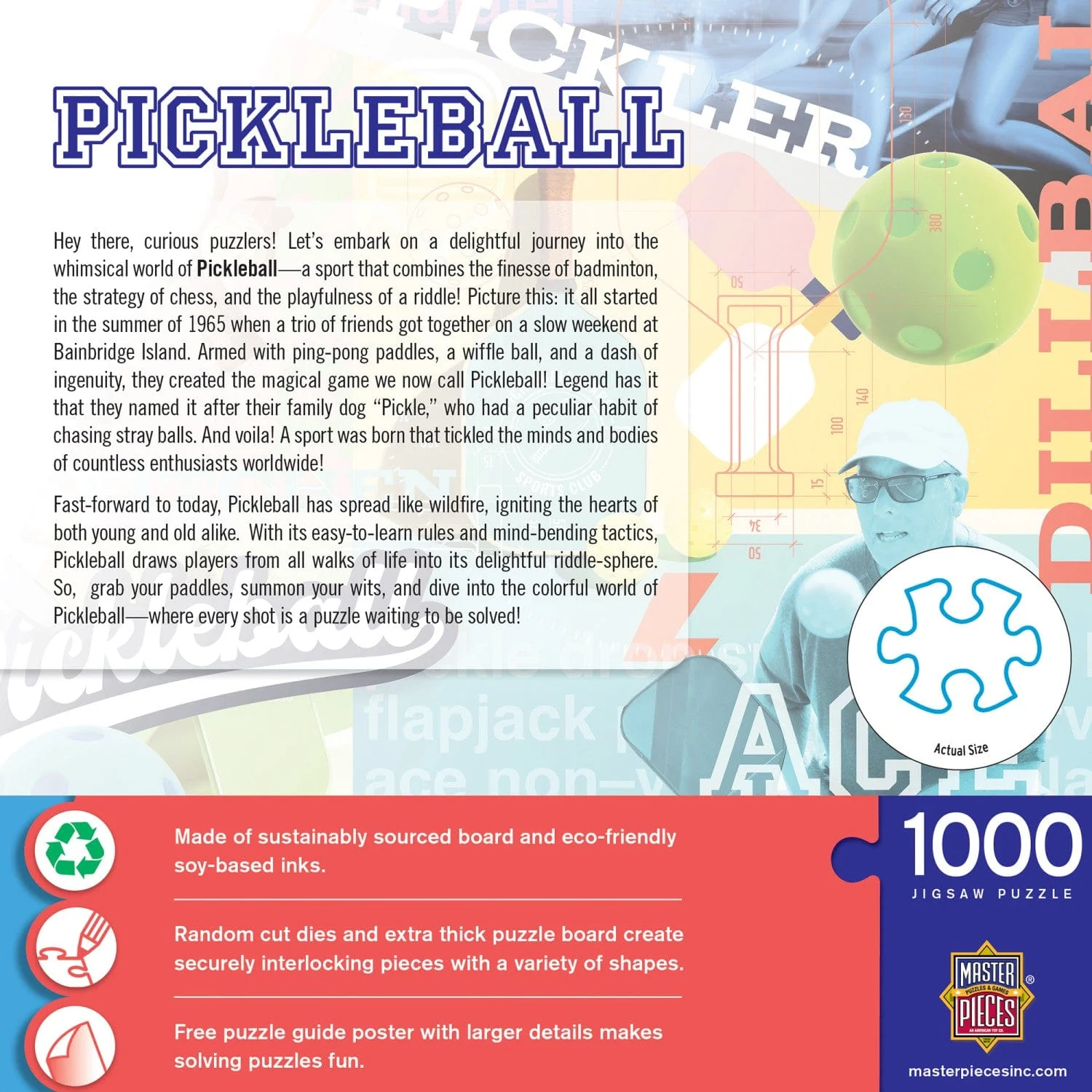 Pickleball - 1000 Piece Jigsaw Puzzle - Image 3