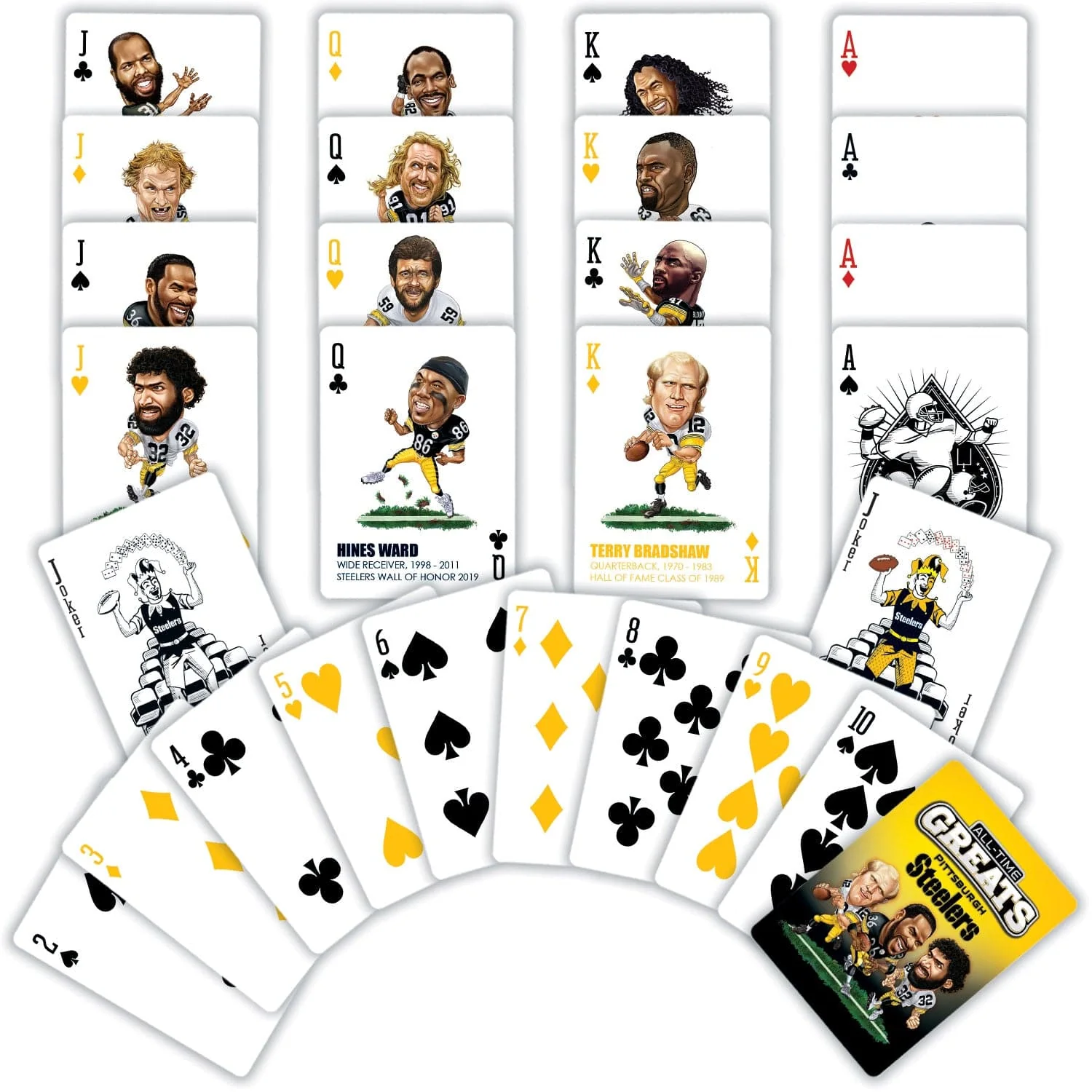 Pittsburgh Steelers All-Time Greats Playing Cards - 54 Card Deck - Image 2