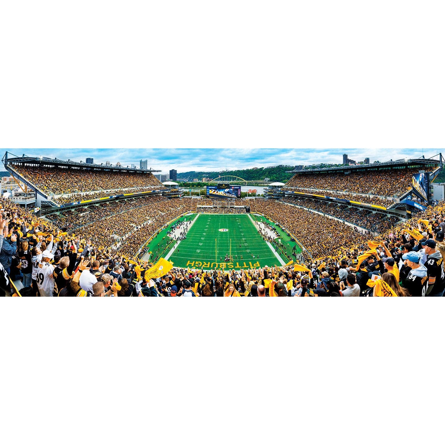 Pittsburgh Steelers - 1000 Piece Panoramic Jigsaw Puzzle - End View - Image 2