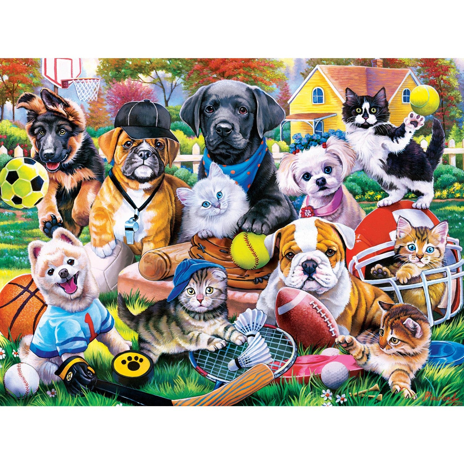 Playful Paws - Play it Again Sports 300 Piece EZ Grip Jigsaw Puzzle - Image 2