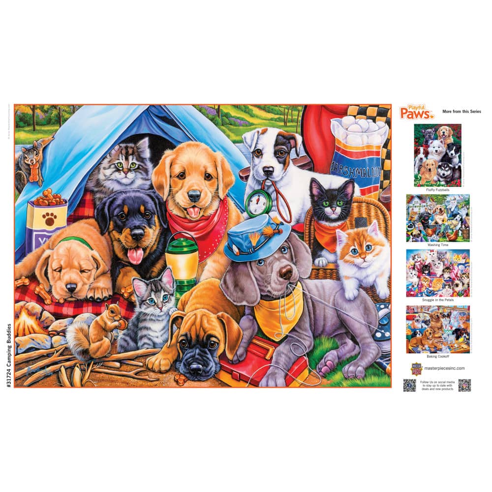 Playful Paws - Camping Buddies 300 Piece EZ Grip Jigsaw Puzzle - Image 4