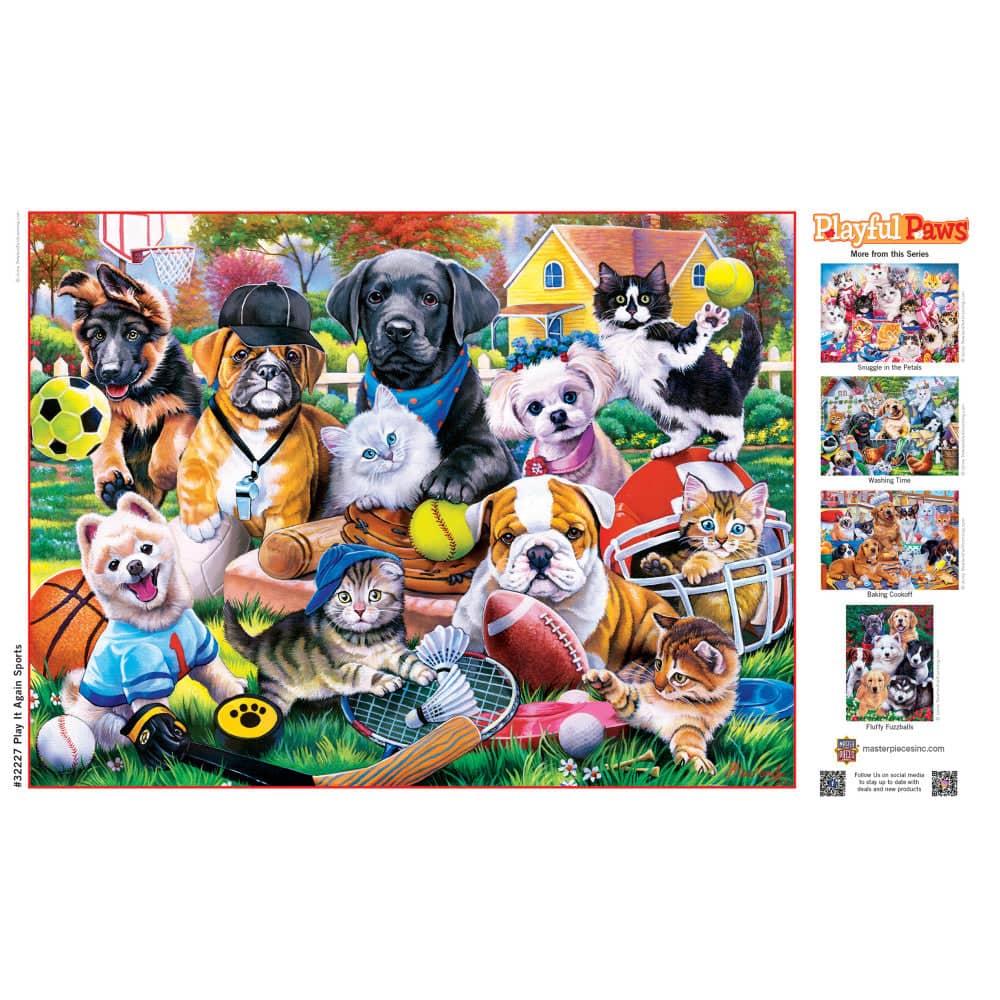 Playful Paws - Play it Again Sports 300 Piece EZ Grip Jigsaw Puzzle - Image 4
