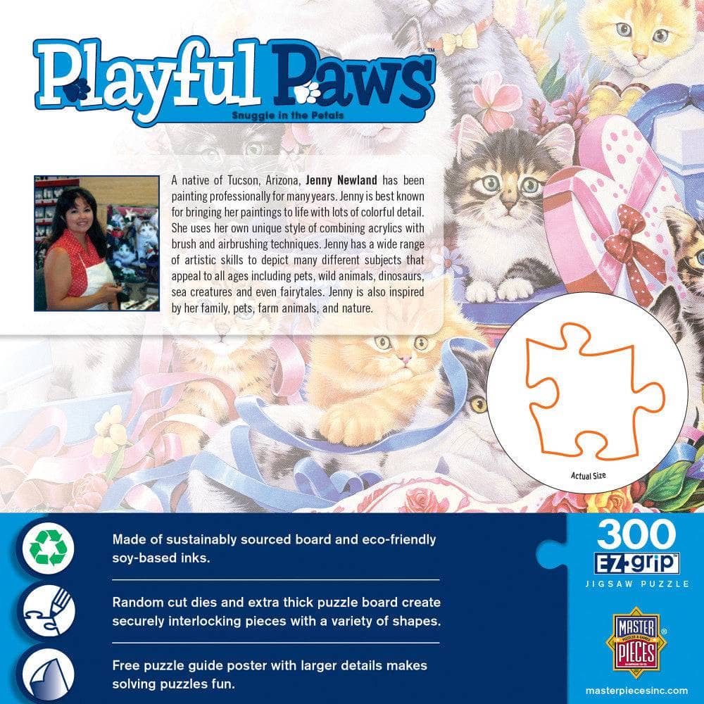 Playful Paws - Snuggle in the Petals 300 Piece EZ Grip Jigsaw Puzzle - Image 3