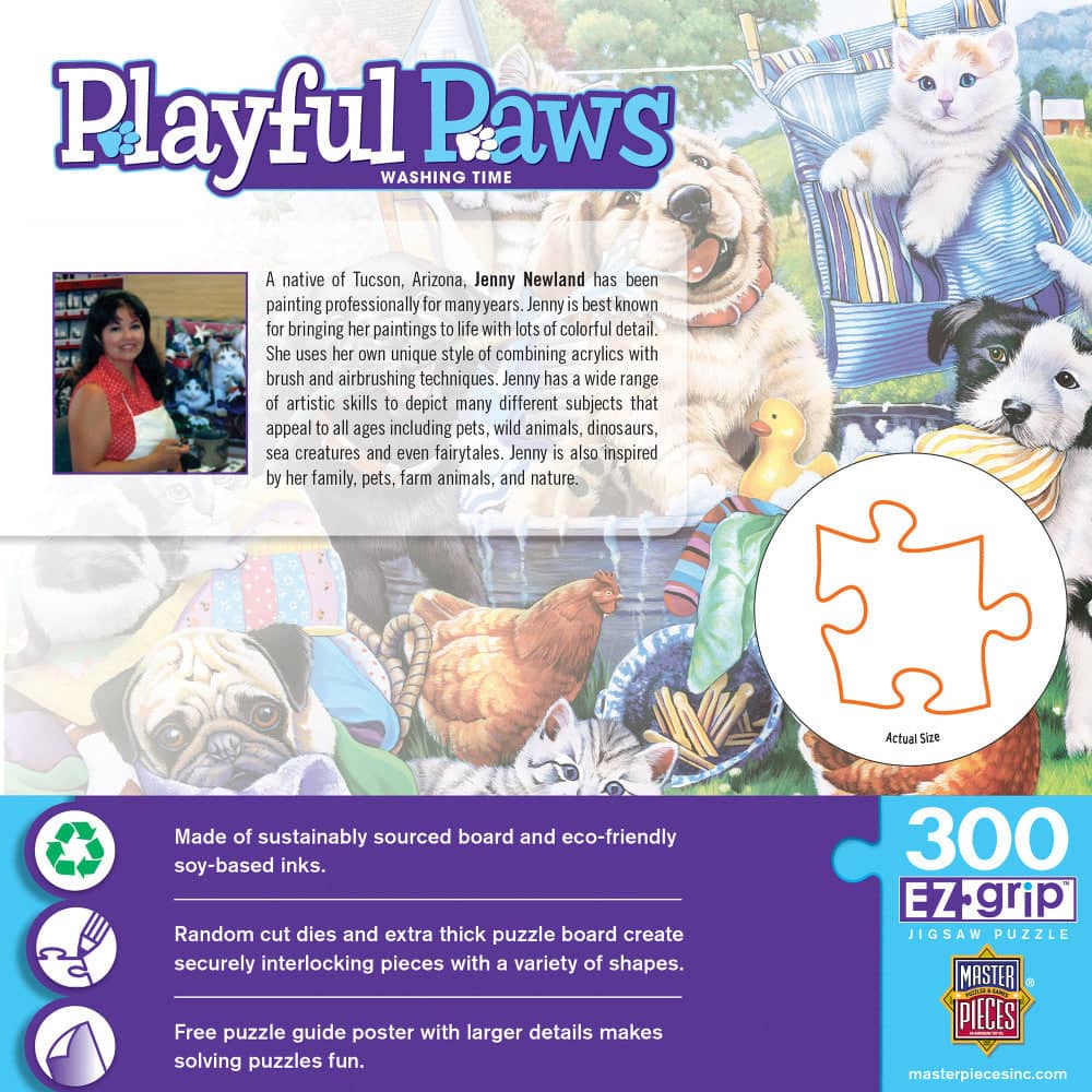 Playful Paws - Washing Time 300 Piece EZ Grip Jigsaw Puzzle - Image 3