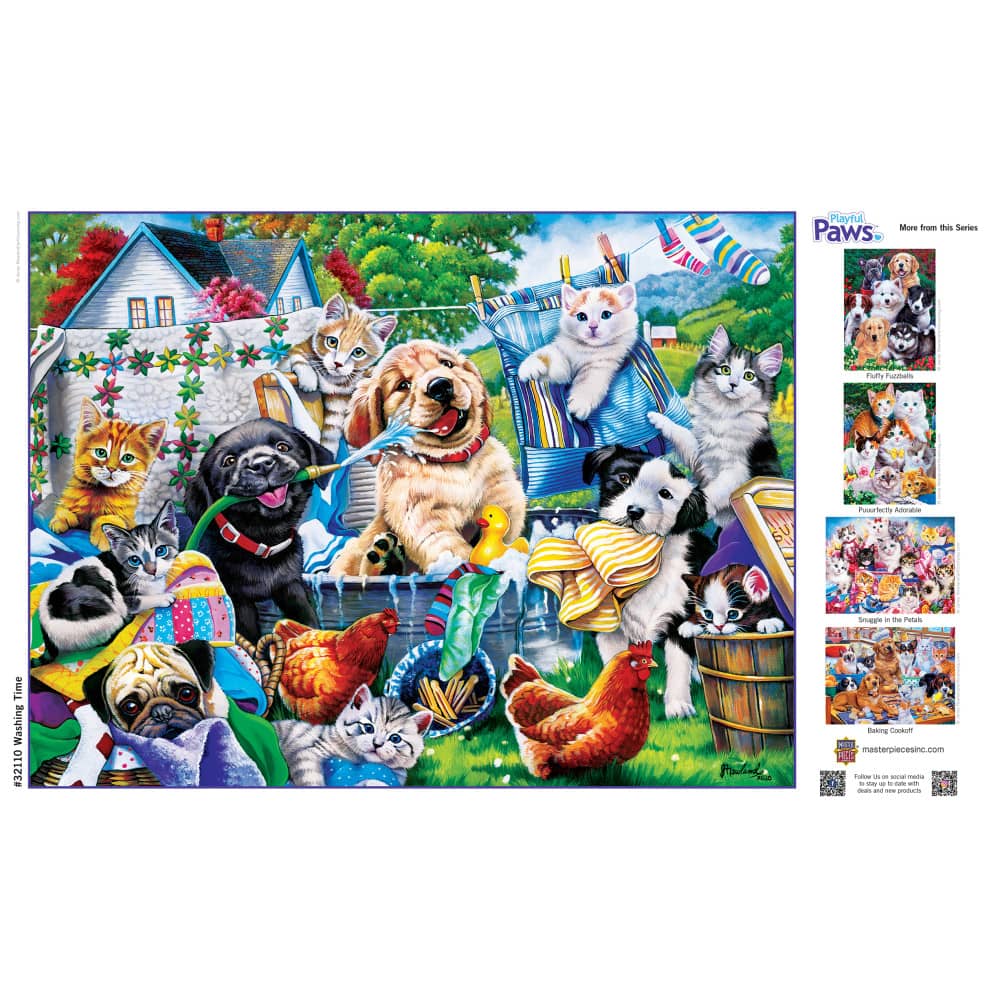 Playful Paws - Washing Time 300 Piece EZ Grip Jigsaw Puzzle - Image 4
