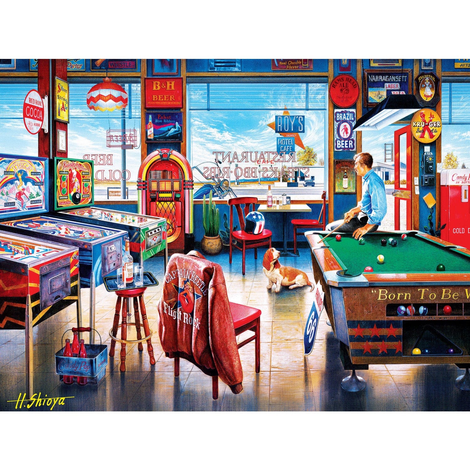 Drive-Ins, Diners & Dives - Pockets Pool & Pub 550 Piece Jigsaw Puzzle - Image 2