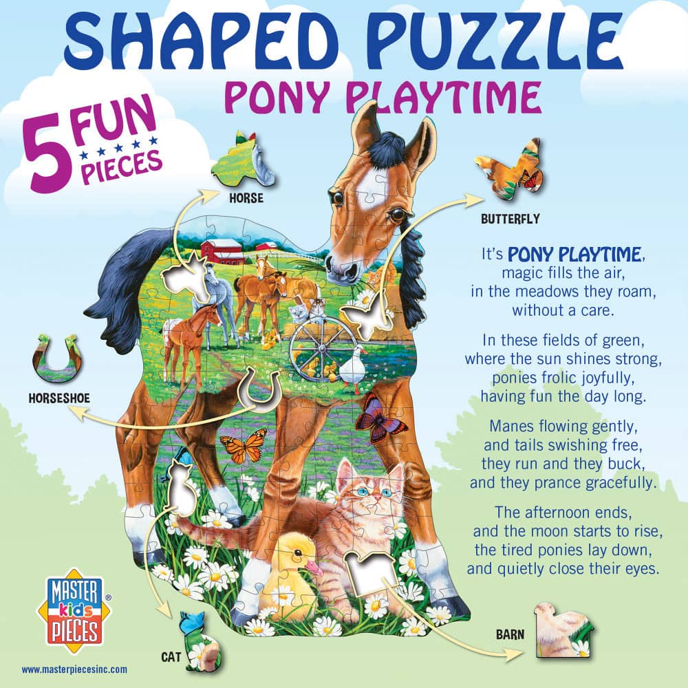 Pony Playtime - 100 Piece Shaped Jigsaw Puzzle - Image 3