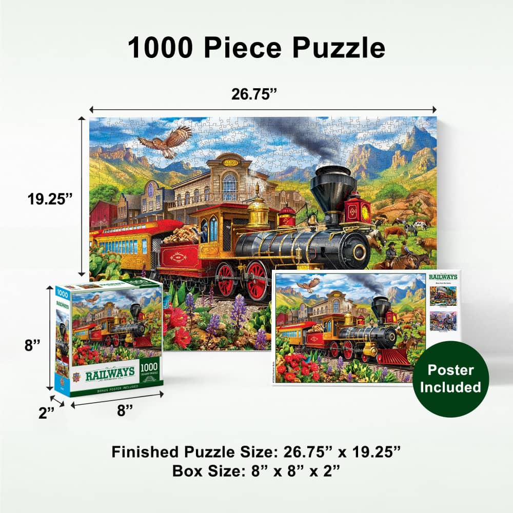 Railways - Frontier Rails 1000 Piece Jigsaw Puzzle - Image 5