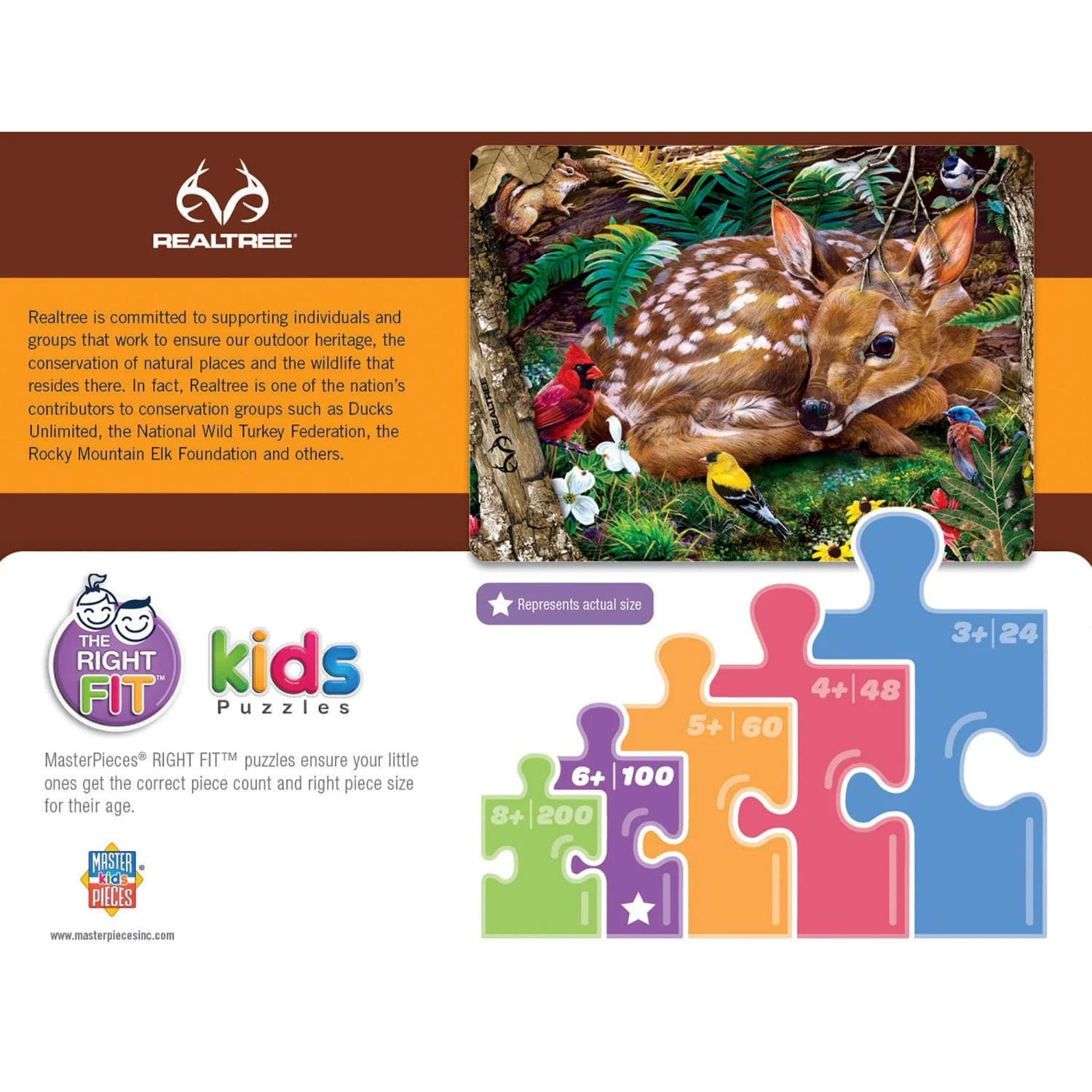 Realtree - Forest Babies 100 Piece Jigsaw Puzzle - Image 3