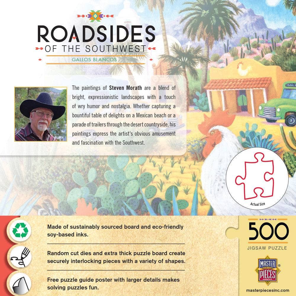 Roadsides of the Southwest - Gallos Blancos 500 Piece Jigsaw Puzzle - Image 3