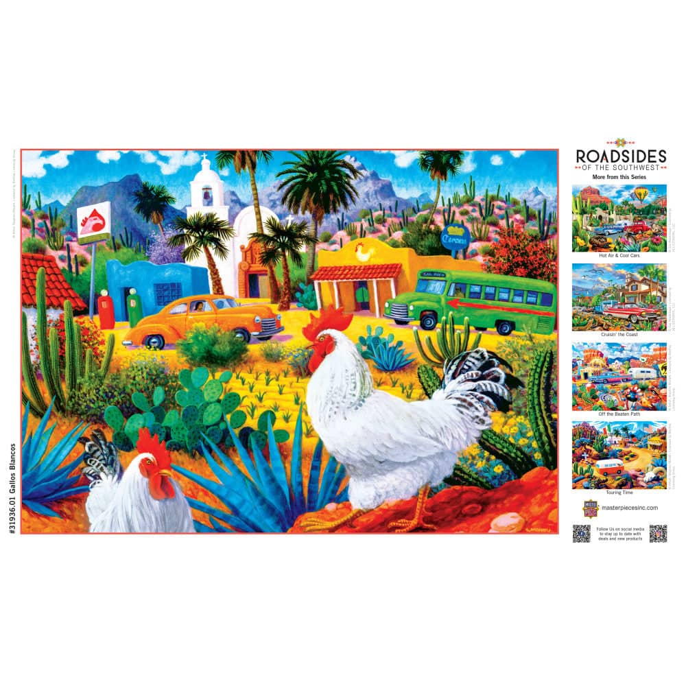 Roadsides of the Southwest - Gallos Blancos 500 Piece Jigsaw Puzzle - Image 4