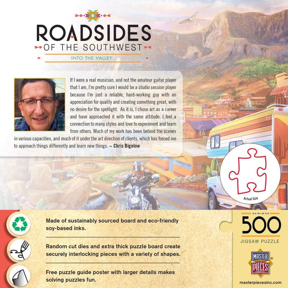 Roadsides of the Southwest - Into the Valley 500 Piece Jigsaw Puzzle - Image 3