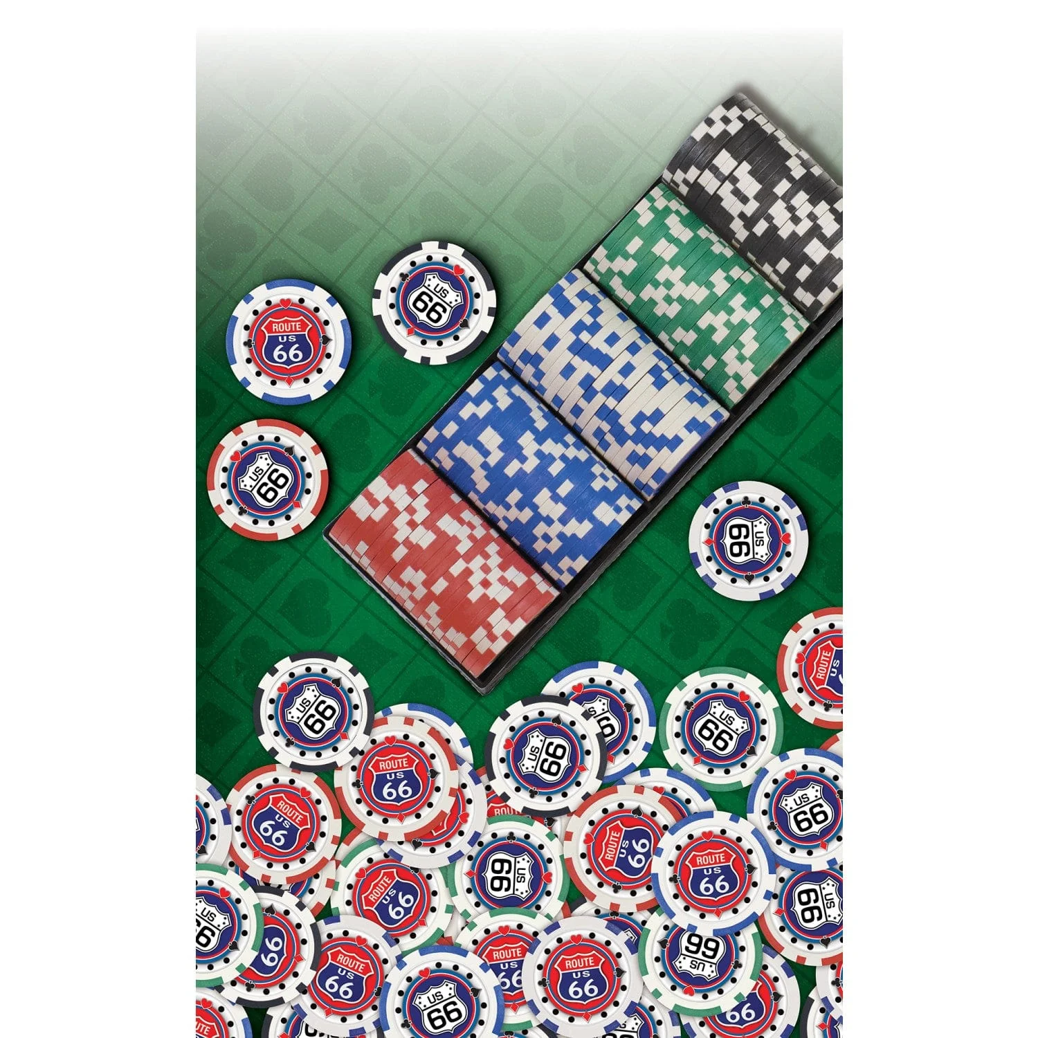 Route 66 100 Piece Poker Chips - Image 3