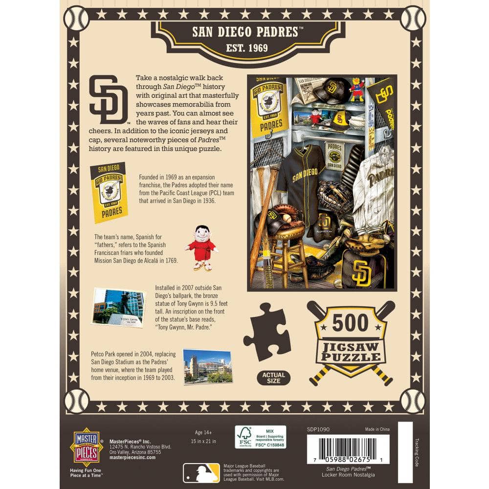 San Diego Padres - Locker Room 500 Piece Jigsaw Puzzle - Image 3