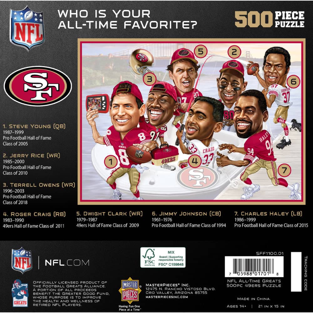 San Francisco 49ers - All Time Greats 500 Piece Jigsaw Puzzle - Image 3