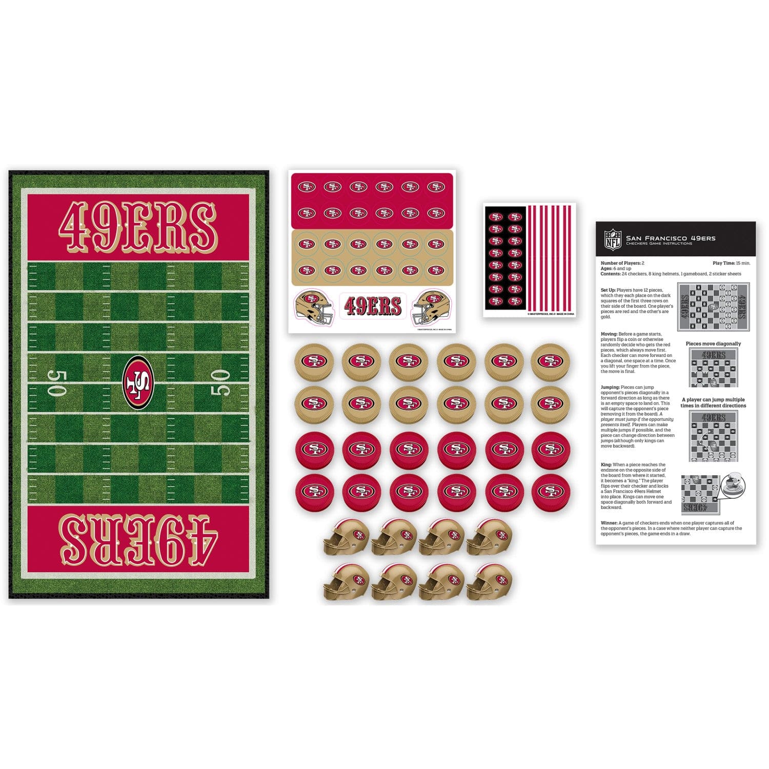 San Francisco 49ers Checkers Board Game - Image 2