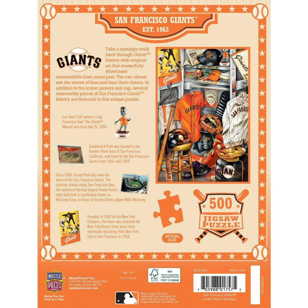 San Francisco Giants - Locker Room 500 Piece Jigsaw Puzzle - Image 3