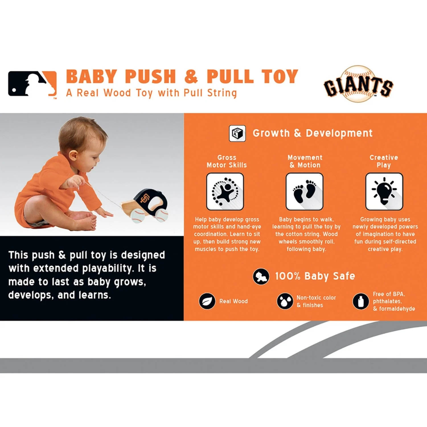 San Francisco Giants - Push & Pull Baby Toy - Image 3