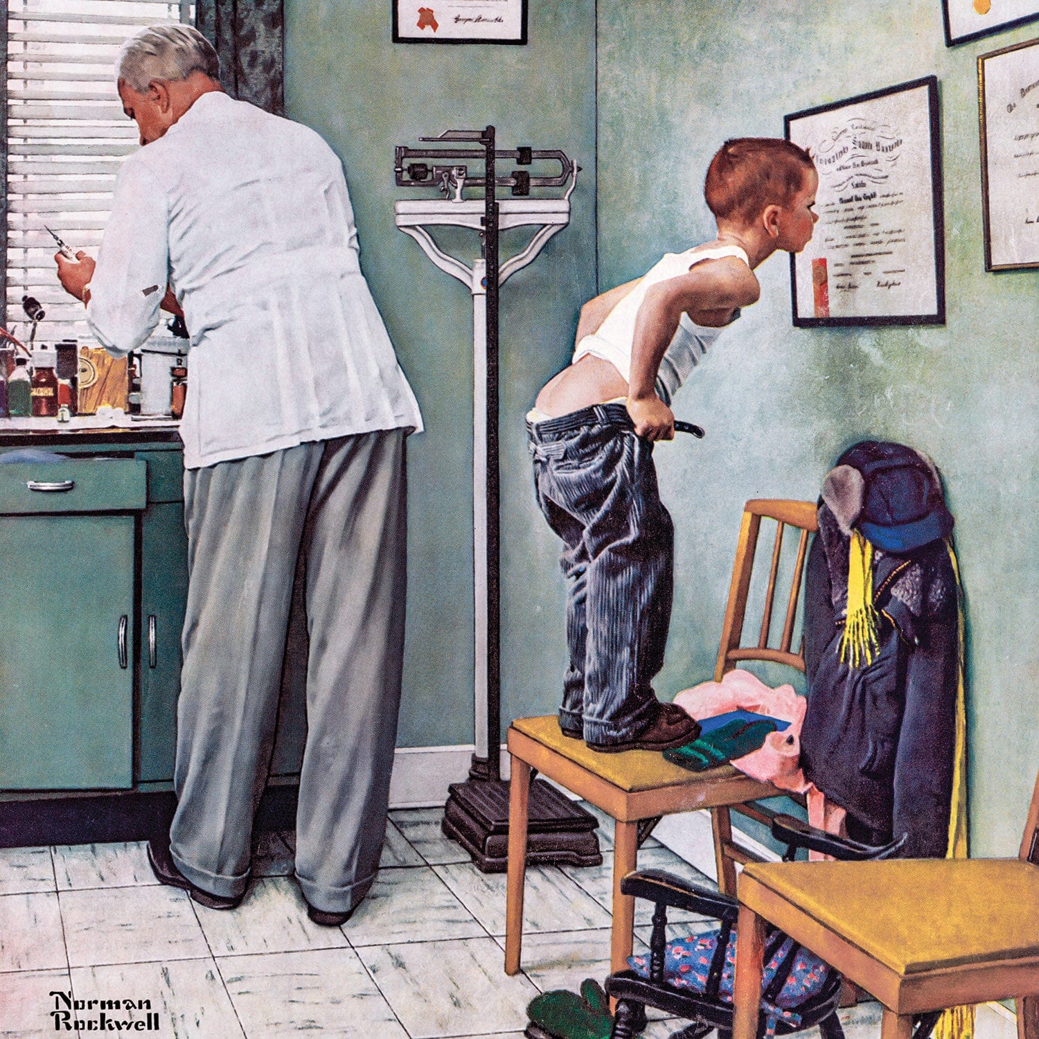 Saturday Evening Post - At the Doctor 1000 Piece Jigsaw Puzzle - Image 2