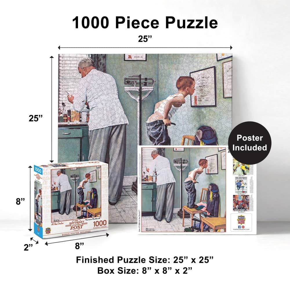 Saturday Evening Post - At the Doctor 1000 Piece Jigsaw Puzzle - Image 5