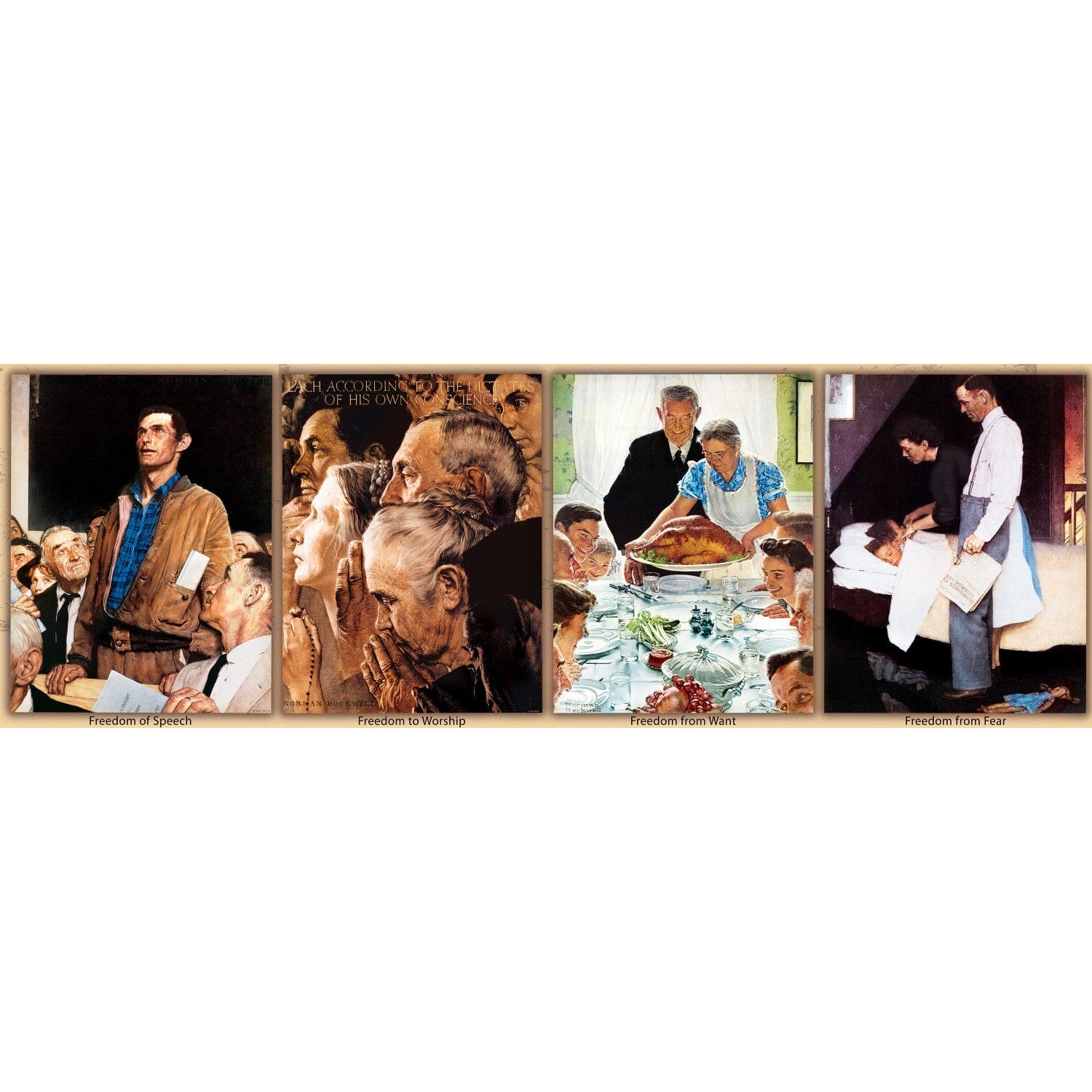 Saturday Evening Post - The Four Freedoms 1000 Piece Panoramic Jigsaw Puzzle - Image 2