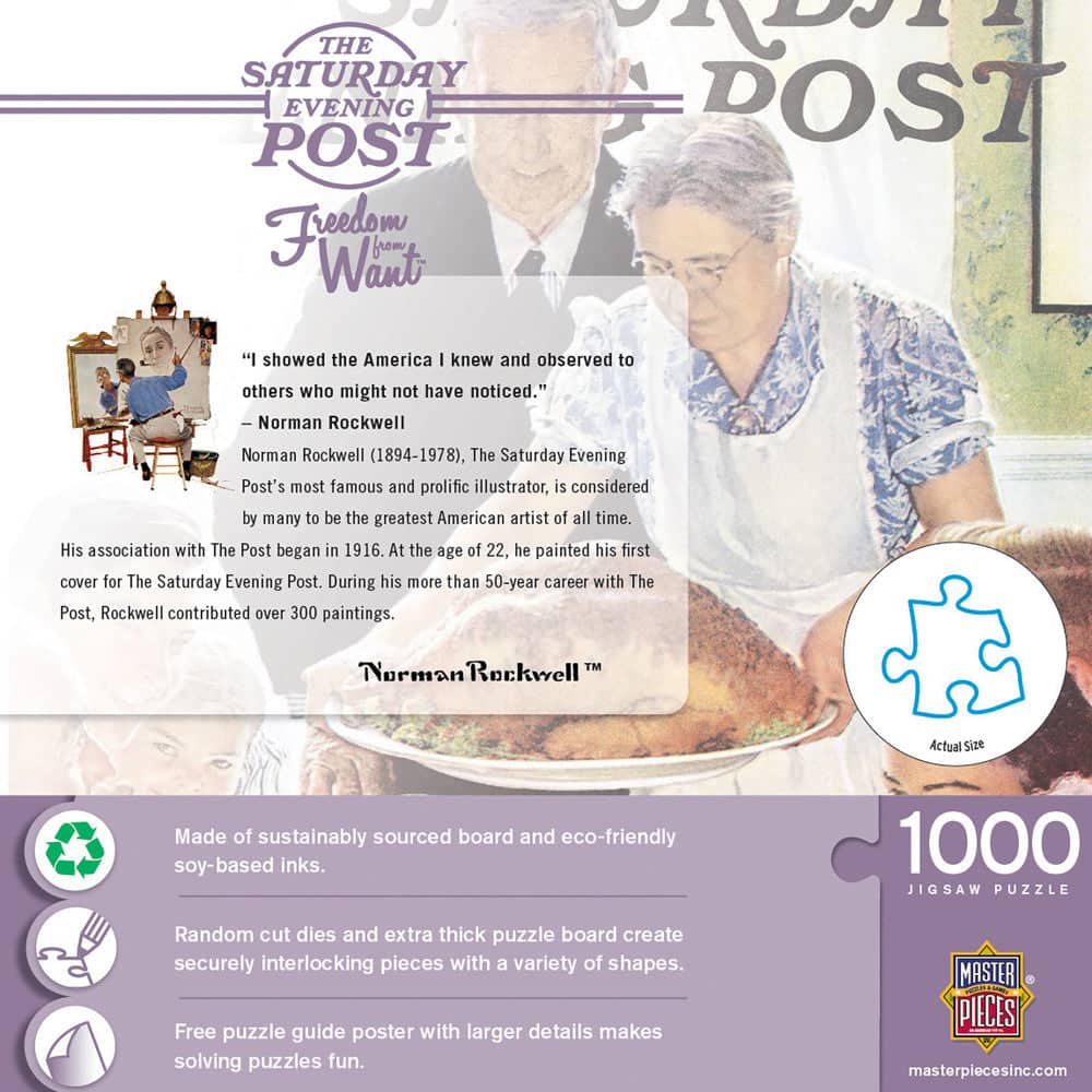Saturday Evening Post - Freedom from Want 1000 Piece Jigsaw Puzzle - Image 3