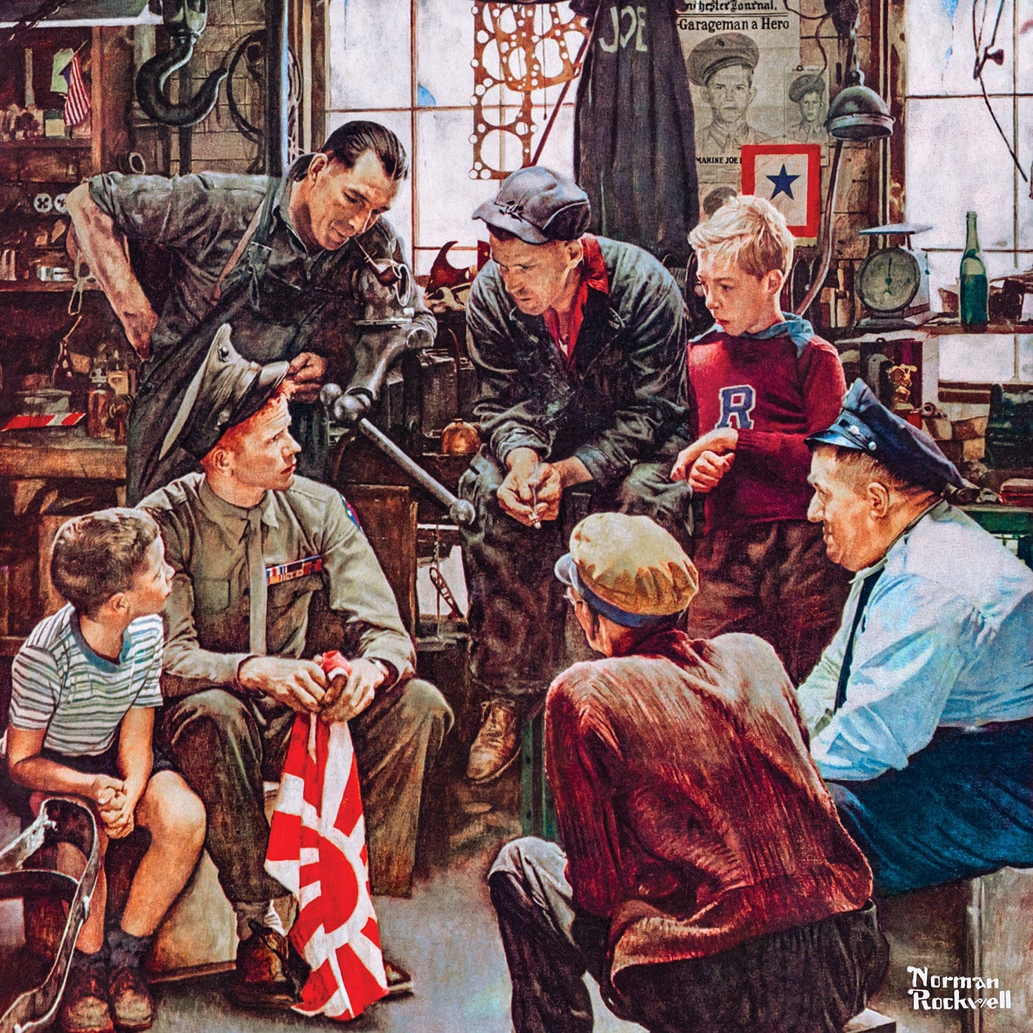Saturday Evening Post - Homecoming Marine 1000 Piece Jigsaw Puzzle - Image 2